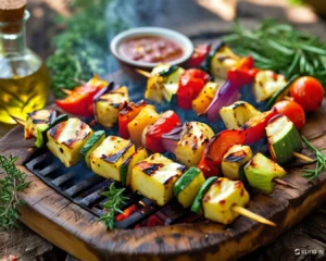 Recipe 5: Grilled Valbreso Cheese and Vegetable Skewers