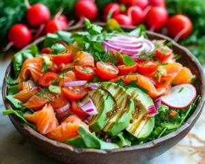 Smoked Salmon Salad with Avocado