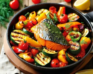 One-Pan Smoked Salmon and Veggies