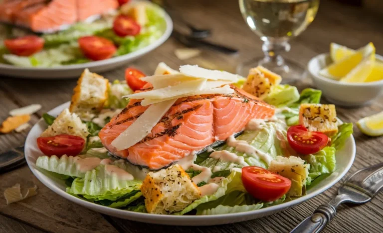 Healthy and Delicious: Sockeye Salmon Caesar Salad Recipe for Seafood Lovers