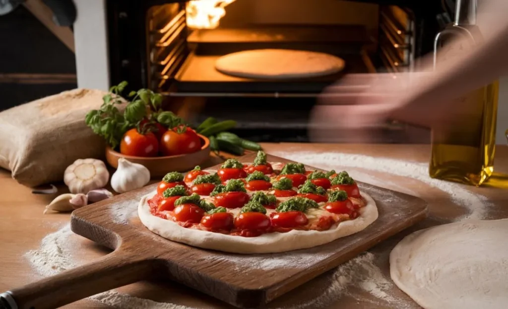 Perfecting Pizza Night: A Step-by-Step Dough Recipe with 00 Flour, Whole Tomatoes, and Chimichurri