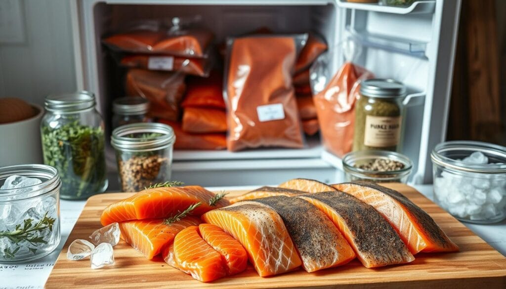 Storing smoked salmon