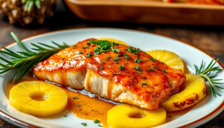 baked salmon with pineapple