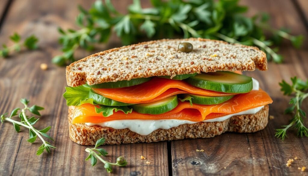 smoked salmon sandwich